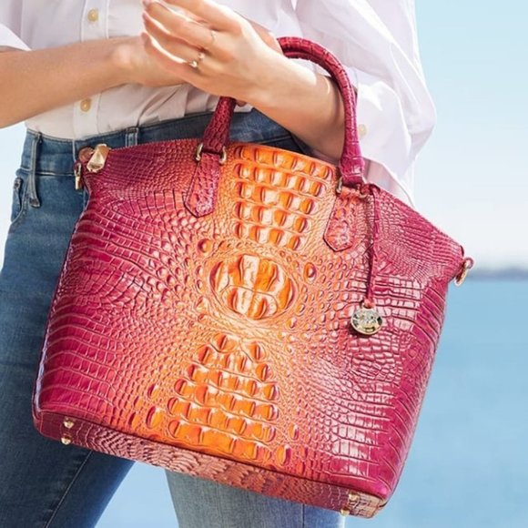 NWT BRAHMIN LARGE DUXBURY MELBOURNE  PASSION FRUIT - Picture 3 of 12